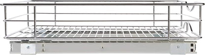 Home Zone Living Pull Out Kitchen Cabinet Organizer with Slide Out Drawer for Space Saving Storage, 17” W x 21” L