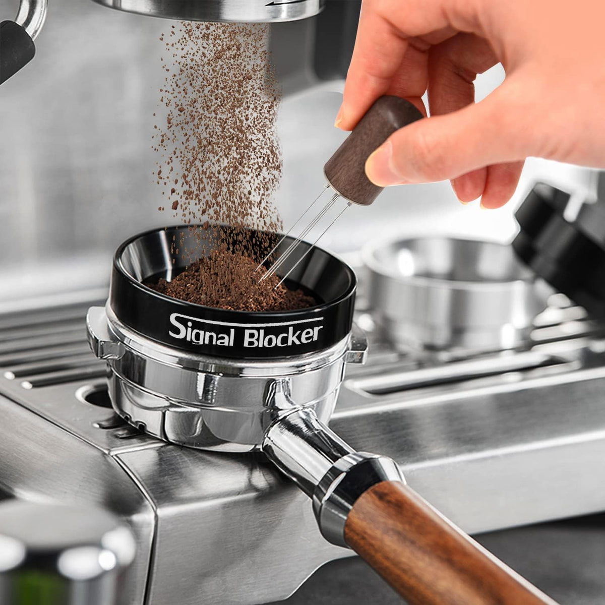 51mm Espresso Dosing Funnel: 51mm Portafilter Funnel Magnetic Coffee Dosing Ring Aluminium Metal