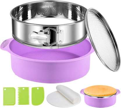 Stainless Steel Springform Pan 9 Inch Nonstick, Leakproof Cheesecake Pan with Pan Protector, Spring Form Pan for Cheesecake