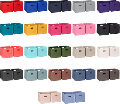 RiverRidge Folding Storage Bins with Handles Hot Pink Cube Storage Organizer for Closet, Bedroom & Playroom - Closet Organizers and Storage Set of 2