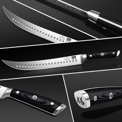 Shan ZU 12" Slicing Knife - Brisket Slicing Meat Carving Knife Professional German 1.4116 Stainless Steel Razor Sharp Blade