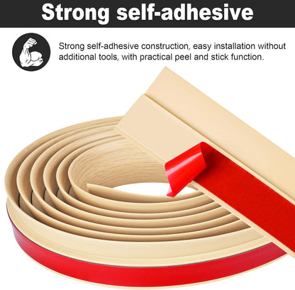3.3Ft Carpet Floor Transition Strip, Self Adhesive Floor Edging Trim Strip, PVC Threshold Cover for Doorway, Floor Divider Strip Suitable for Threshold Height Less Than 5 mm - Beige Cream