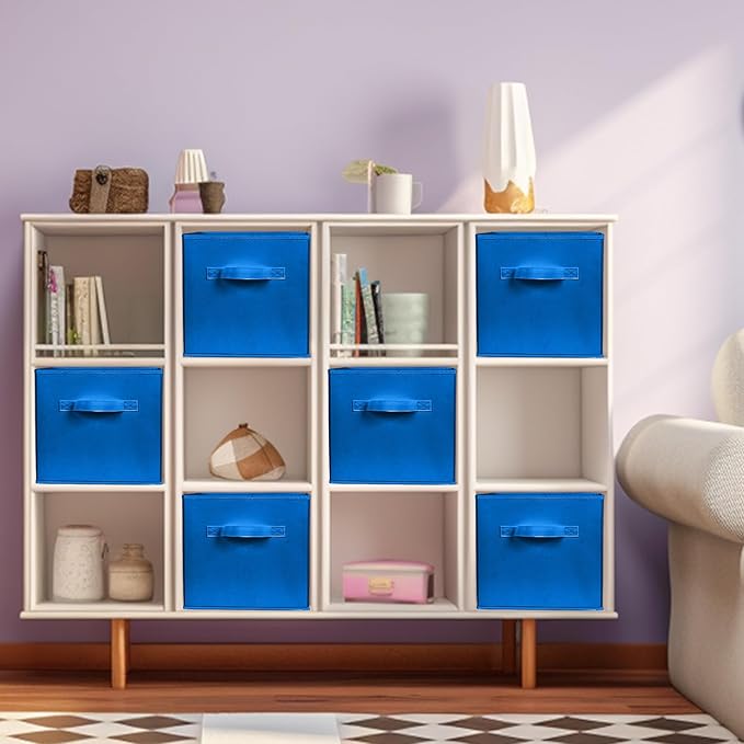 ShellKingdom Storage Bins, Foldable Fabric Storage Cubes And Cloth Storage Organizer Drawer For Closet And Toys, 2 Pack (Royal Blue)