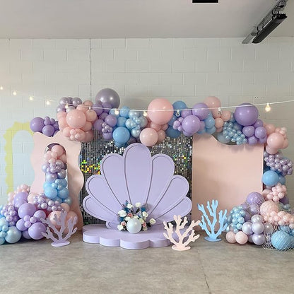 Pink Blue Balloon Arch Kit with Macaron Purple, Blue & Purple Party Balloons for Birthday, Wedding, Baby Shower Decorations