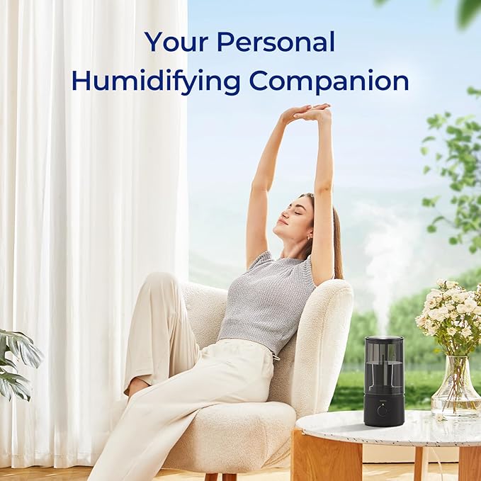 raydrop Humidifiers for Bedroom, Cool Mist Humidifiers for Babies, 1.70L Quiet Ultrasonic Humidifier, Space-Saving, Filterless, Auto Shut Off - (0.45 Gallon, US 110V)