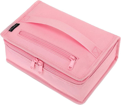FlowFly Small Insulated Lunch box Portable Soft Bag Mini Cooler Thermal Meal Tote Kit with Handle for Work & School, Pink