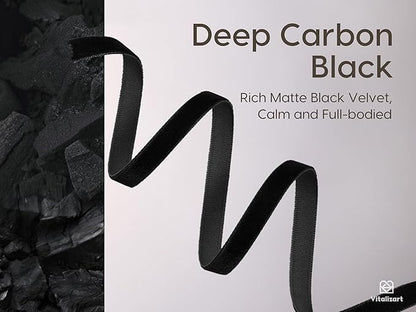 Vitalizart Black Velvet Ribbon Set 3/8" Continuous Fabric Trim Thin Ribbon 15Yd for Gift Wrapping, Tree Ornaments, Vintage Christmas Paper, Crafts, Bows, Holiday Decor with Gift Twine