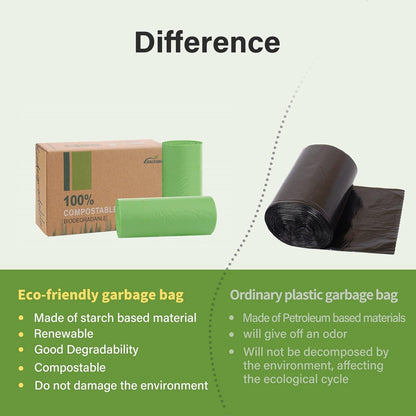 Compost Bags, 8 Gallons, 30Liter, Extra Thick 0.87 Mils, Biodegradable Food scrap waste bags with US BPI ASTM D6400 and Europe OK Compost Home Certified