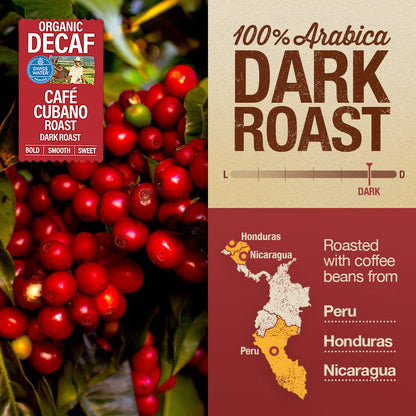 Mayorga Decaf Dark Roast 5lb Bag Cafe Swiss Water Decaffeinated Cubano Roast 100% Arabica Whole Coffee Beans - Smoothest Organic Coffee