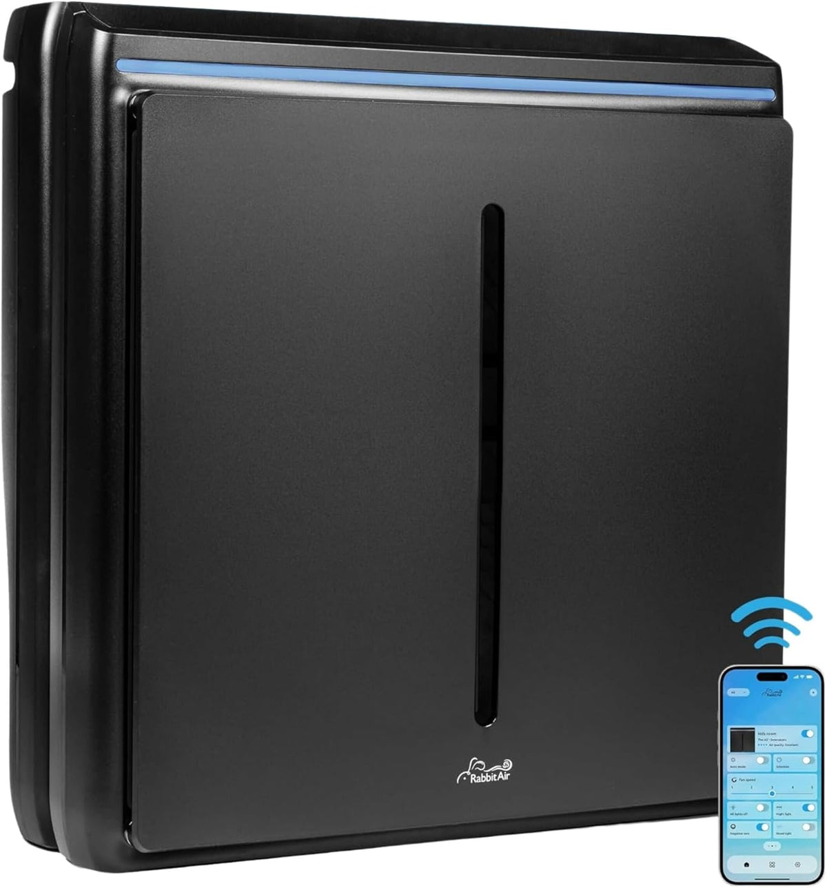 Rabbit Air, A3 SPA-1000N Air Purifiers for Home, Ultra Quiet HEPA Air Purifier - Wall Mountable Air Purifiers for Home Large Room, Allergies, Dust, Mold, Smoke & VOCs - (Black, Odor Remover Filter)
