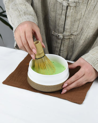 Artcome Premium Matcha Tea Set - 19.6oz Ceramic Bowl, Bamboo Whisk, Scoop, Whisk Holder & Brewing Guide - Authentic Japanese Tea Ceremony Tools for Matcha Preparation