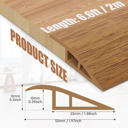 Floor Transition Strip Door Threshold 79" Floor Transition Reducer Trim on The Edges Threshold Strip Self Adhesive Suitable for Doorways, Tiles, Carpet