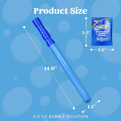 JOYIN 14.6’’ Big Bubble Wands for Kids, 6 PCS Bubble Wand with Refill Solution for Summer Toy Party Favor, Outdoors Toy Activity, Easter Basket Stuffers, Birthday Gift