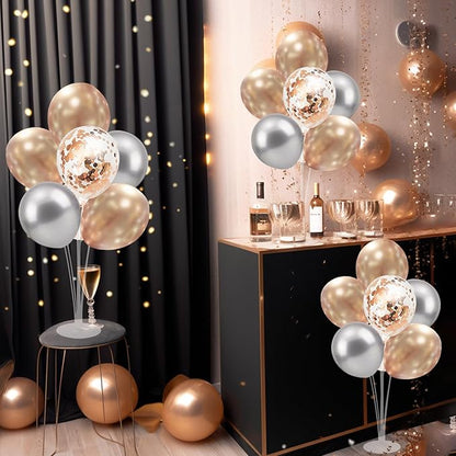 ZJDHPTY Champagne Balloon Stand Centerpiece Table Decorations for Women's Birthday Bridal Shower Wedding Engagement Anniversary Retirement Mother's Day New Years Decorations 2026 (Champagne set4)