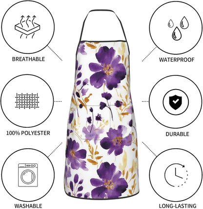 Women Men Bib Aprons Chef Cooking Aprons with Pockets for Kitchen Cooking BBQ Baking Grilling