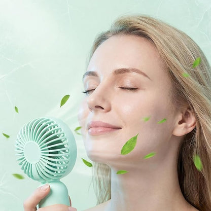 Rossesay 24 Pack Mini Portable Fan Bulk for Travel 3 Speeds, Rechargeable USB Battery Operated, Small Handheld Personal Eyelash Fans for Women Men Indoor Outdoor (Green)