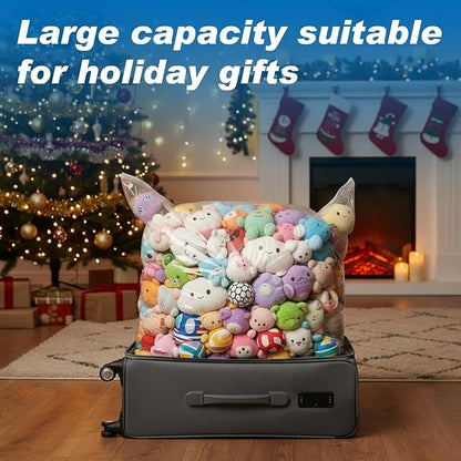 20 Pack Clear Extra Large Storage Bags 24 x 32 Inch 9 Gallon Plastic Storage Bag with Zipper for Clothes Blankets Bedding Moving Travel and Closet Organization Reusable Heavy Duty Clear Packing Bags