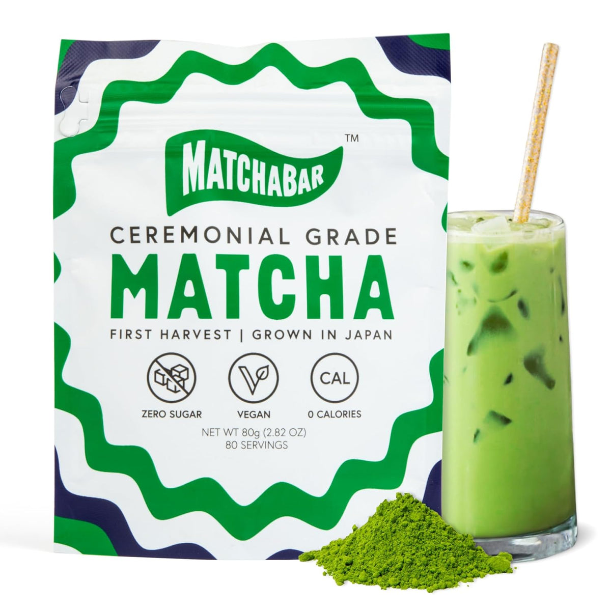 Matchabar Matcha Powder (80g) - Ceremonial Grade Authentic Japanese Matcha Green Tea Powder - Matcha Green Tea Powder Harvested in Japan