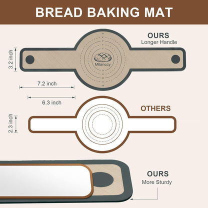 3 PCS Silicone Bread Sling for Dutch Oven Liners, Non Stick & Easy to Clean Silicone Bread Baking Mat with Extra Long Handles