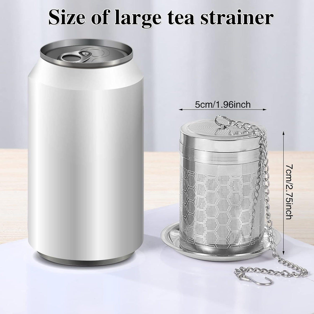 2 Pack Tea Infuser, Tea Strainers for Loose Tea Mesh Stainless Tea Strainer Loose Leaf Tea Steeper Tea Diffuser with Tea Basket and Lid for Black Tea