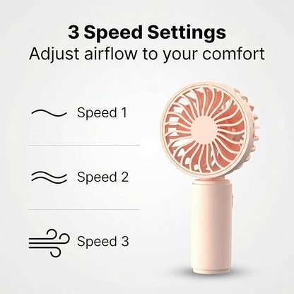VanSmaGo 4 Pack Mini Handheld Fan, USB Rechargeable Portable Personal Fan with 3 Speeds, Detachable Cover, Small Lightweight Pocket-Size Fan for Kids, Family, Travel, School, Theme Park