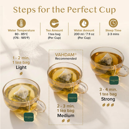 VAHDAM Decaf Green Tea Bags (100 Count) Tastes Exactly like Green Tea | High Quality. Refreshing &amp; Smooth | Non GMO | High Elevation Grown Green Tea | Pure Unblended | Resealable Ziplock Pouch