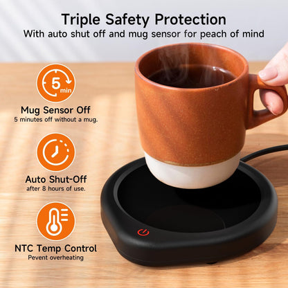 Coffee Mug Warmer, Cup Warmer for Desk with Auto Shut Off Smart Temperature Settings, Electric Beverage Tea Water Milk Heater for All Cups and Mugs