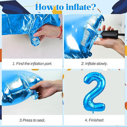 Blue Class of 2026 Congrats Balloons, 2026 Graduation Decorations 16inch Congrats Grad Foil Balloons Banner Sign for Class of 2026 College High School Graduation Prom Party Backdrop Supplies