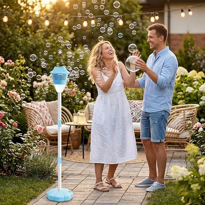 Street Lamp Bubble Tower with Lights, Rechargeable Standing Bubble Maker, Adjustable Height Street Light for Outdoor Garden, Patio, Wedding, Party and Event Decor (Red 1PACK)