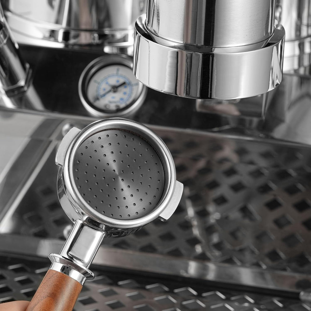MHW-3BOMBER 58.5mm Espresso Puck Screen 2 Packs Metal Espresso Filter Reusable Coffee Filters for 58mm Portafilter Basket 0.8mm Thickness Titanium Coating Black FG7012-OS