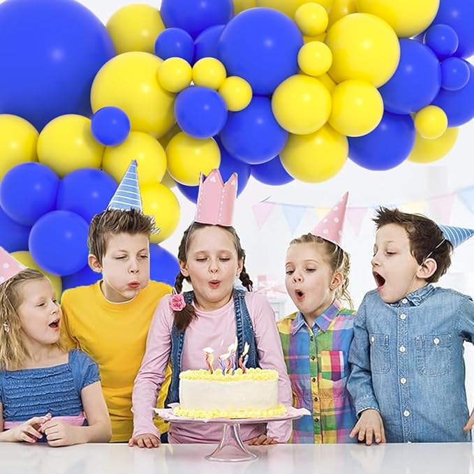 Blue Yellow Balloon Arch Garland Kit - Royal Blue Yellow Balloons Yellow Blue Balloons Balloons for Wedding Graduation Anniversary Bridal Shower Birthday Party Decorations