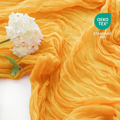 Sioloc Yellow Cheesecloth Table Runner Fall Autumn Decor for Home 10ft Table Cloth for Wedding Birthday Party Halloween Thanksgiving Decorations