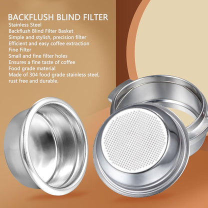 Backflush Inser, 51mm Stainless Steel Insert, 2in Coffee Machine Backflush Blind Filter, Silver 51mm Backflush Basket, Backflush Filter Espresso for Espresso Machines, 1Pcs