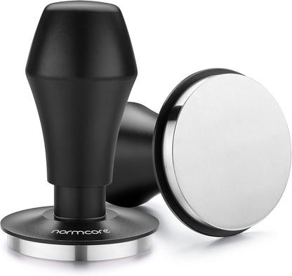 Normcore Coffee Tamper 57mm, Spring-loaded Tamper V4, Barista Espresso Tamper Flat Base with 15lb / 25lb / 30lbs Springs