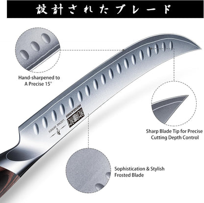 Carving Slicing Knife, 10 Inch Japanese High Carbon Steel Brisket Knife with Ergonomic Pakkawood Handle