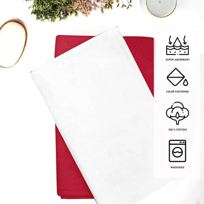 Taran Living Kitchen Towels Cotton Solid Dish Cloths Kitchen Hand Towel Reusuable Dish Towel for Cleaning Tea Towels Set with Hanging Loop - 18"x 28"