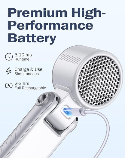 Portable Handheld Fan with Cooling Ice Function, Rechargeable Mini Personal Fan, 5 Speeds Strong Wind, Quiet USB Travel Fan for Outdoor, Office, Summer Heat