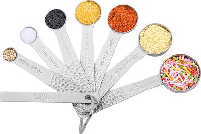 Measuring Cups and Spoons Set 14, 18/8 Stainless Steel Measuring Cups and Spoons Set for Baking & Kitchen