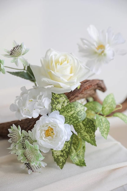 Serra Flora Artificial Flowers Combo Box Set Faux Flowers Bulk Flower Leaf with Stems Arrangements for DIY Wedding Bouquets Party Table Centerpieces Home Decorations Indoor Outdoor