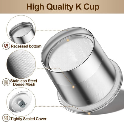 Rethone Reusable K Cups and Coffee Pods for Keurig 1.0 & 2.0 Coffee Maker Stainless Steel Coffee Filter(2 pack)