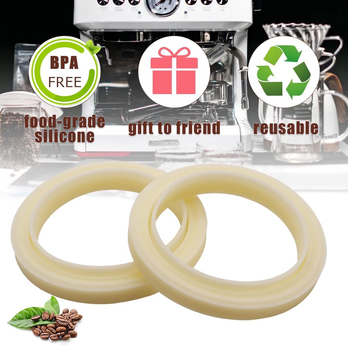 Dianrui 2PCS 54mm Silicone Steam Ring for Breville Espresso Machine Accessories BES870xl/878/860/880/810/840/450/500 Espresso Accessories Grouphead