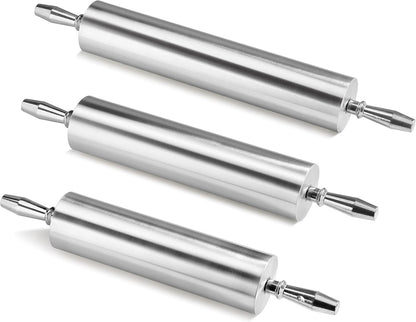 New Star Foodservice 37500 Extra Heavy Duty Restaurant Aluminum Rolling Pin, 13", Silver