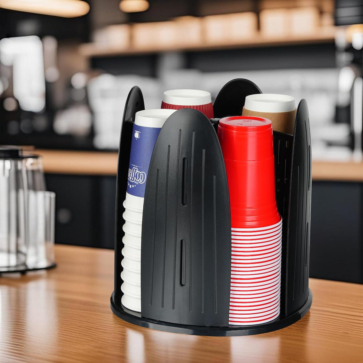 Cup and Lid Organizer,Paper Cup Dispenser Disposable Coffee Cup Dispenser Removable Cup Holder for Bathroom,Countertops, Kitchen, Office