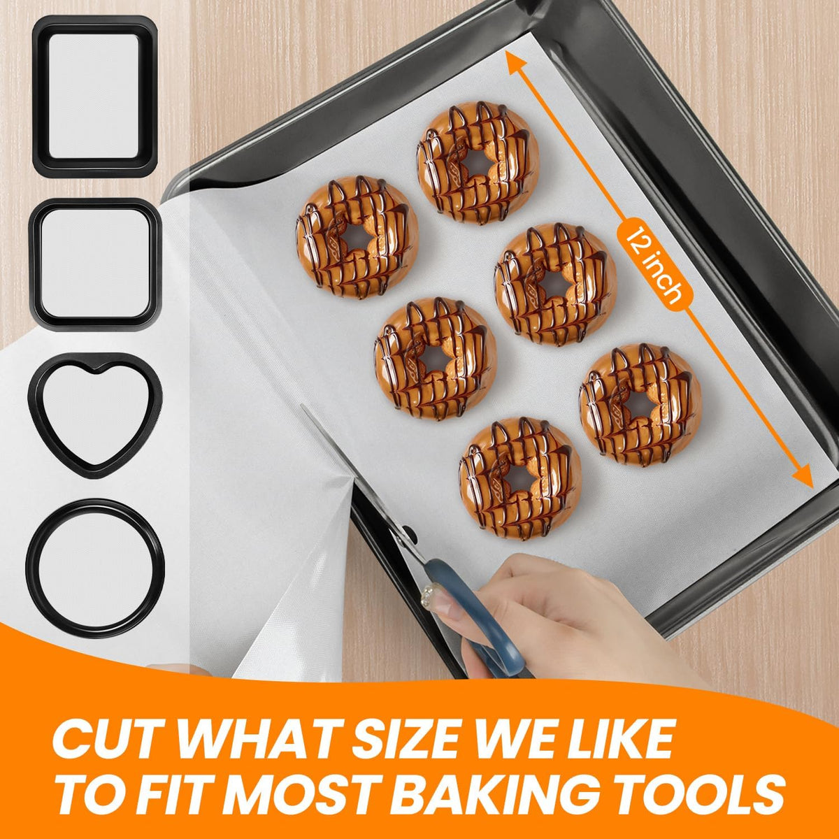 Silicone Baking Mat Roll-Customizable Silicone Mat for Baking- Heat Resistant Silicone Macaron Baking Mat for Cookie Bread Pizza