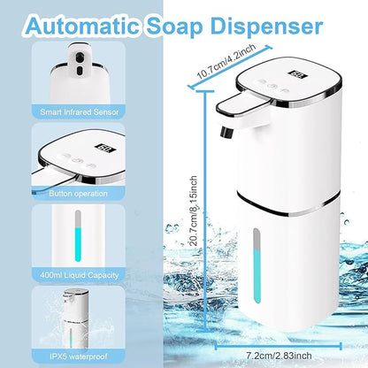 Automatic Soap Dispenser Touchless,Hands-Free,9 Multi Adjustable Volume,Waterproof Hand Soap Dispenser Compatible with Dish/Hand Soap for Bathroom and Kitchen,Easy for Toddlers (Black,Liquid)