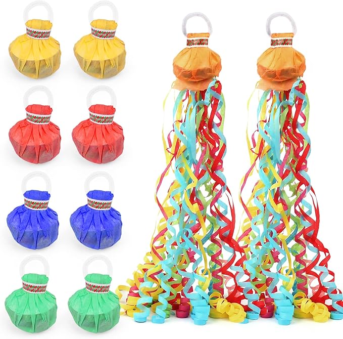40Pack Colorful Streamers Poppers, Colorful No Mess Paper Crackers, Hand Throw Confetti Streamer for Birthday, Wedding, Party Celebrations