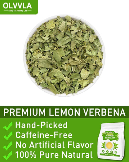 Olvvla - Premium Lemon Verbena Tea Bags - 1.5g X 30 Count - Pure Natural Cedron Herb - Caffeine-free - Non-GMO - Lemon Tea - Verbena Tea
