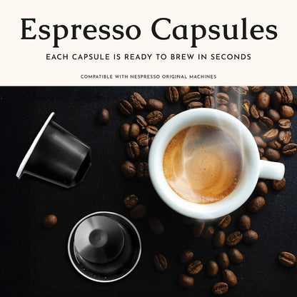 Segafredo Zanetti Espresso Capsules - Ovation, 4 Packs of 10 Pods | Dark Roast, Aluminum Pods for Nespresso Original Machines, Premium Espresso with a Full-Bodied Aroma, Strong, Intensity 11