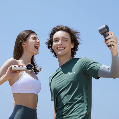 JISULIFE Handheld Fan Pro Series - Extreme Cooling Output: 1-100 Speed Scroll Wheel, Metal Body, Digital Display, 1.5H Fast Charge, 5000mAh-Portable Fan for Travel Outdoor, Gifts for Women Men(Brown)