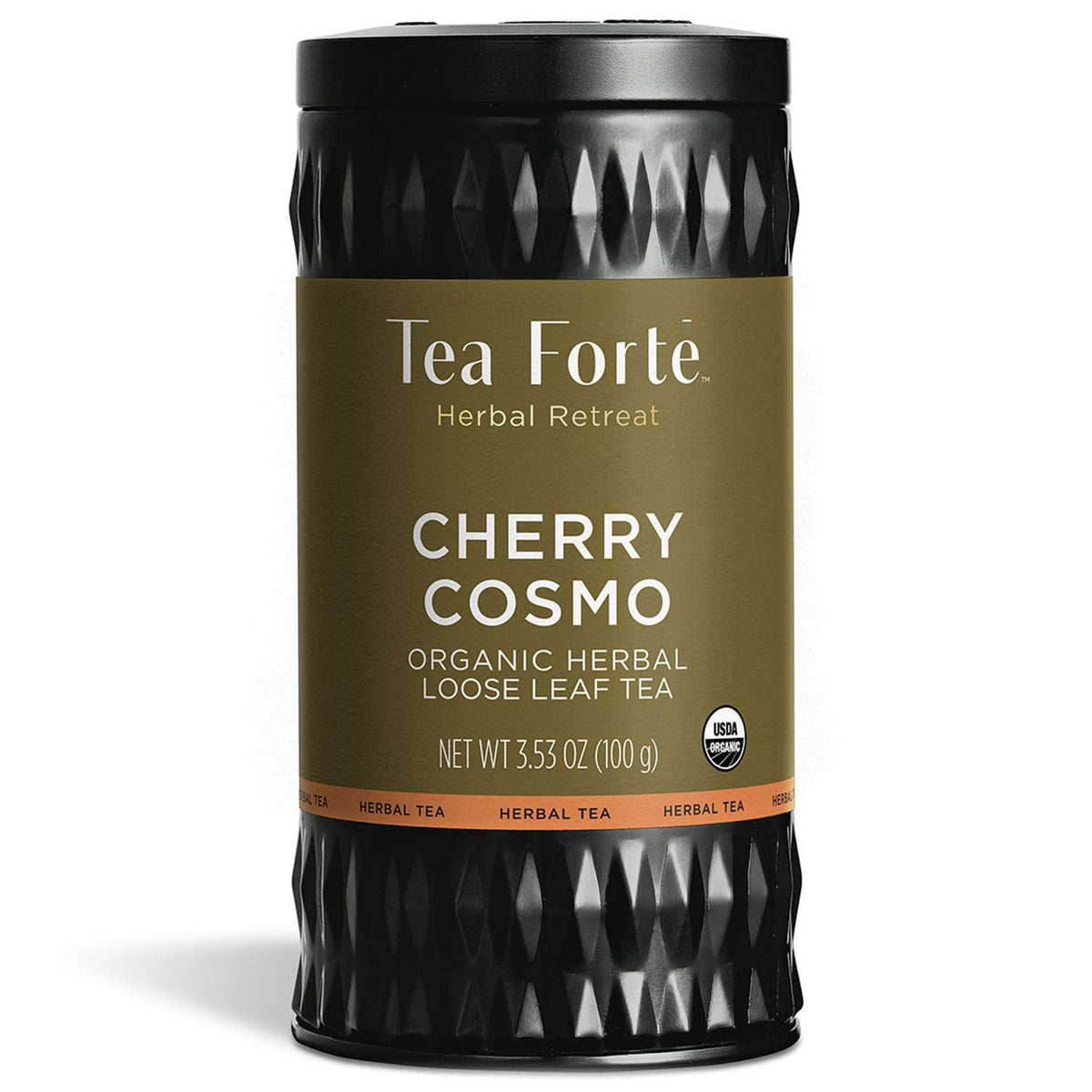 Tea Forte Cherry Cosmo Premium Organic Loose Leaf Caffeine-Free Herbal Tea Blend Canister, Makes 35-50 Cups